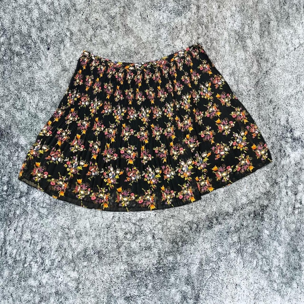 Madewell Black Floral  Skirt
